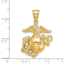 Load image into Gallery viewer, 14k Marine Corps Symbol Charm

