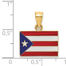 Load image into Gallery viewer, 14k Solid Enameled Puerto Rico Flag Pendant
