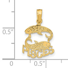 Load image into Gallery viewer, 14K PISCES Zodiac Charm
