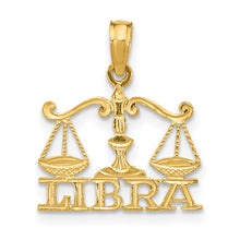 Load image into Gallery viewer, 14K LIBRA Zodiac Charm

