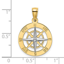 Load image into Gallery viewer, 14K Nautical Compass w/White Gold Needle Charm
