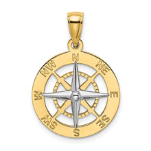 Load image into Gallery viewer, 14K Nautical Compass w/White Gold Needle Charm
