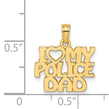 Load image into Gallery viewer, 14k I HEART MY POLICE DAD Charm
