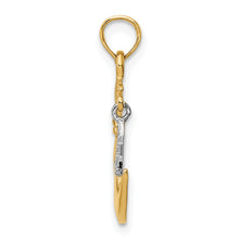 Load image into Gallery viewer, 14k Two-Tone Polished Half Moon and Star Pendant
