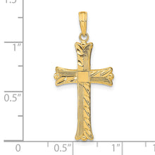 Load image into Gallery viewer, 14K Textured w/Square Center Cross Pendant
