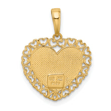 Load image into Gallery viewer, 14k Two-Tone GRANDMA Heart w/Flower Charm
