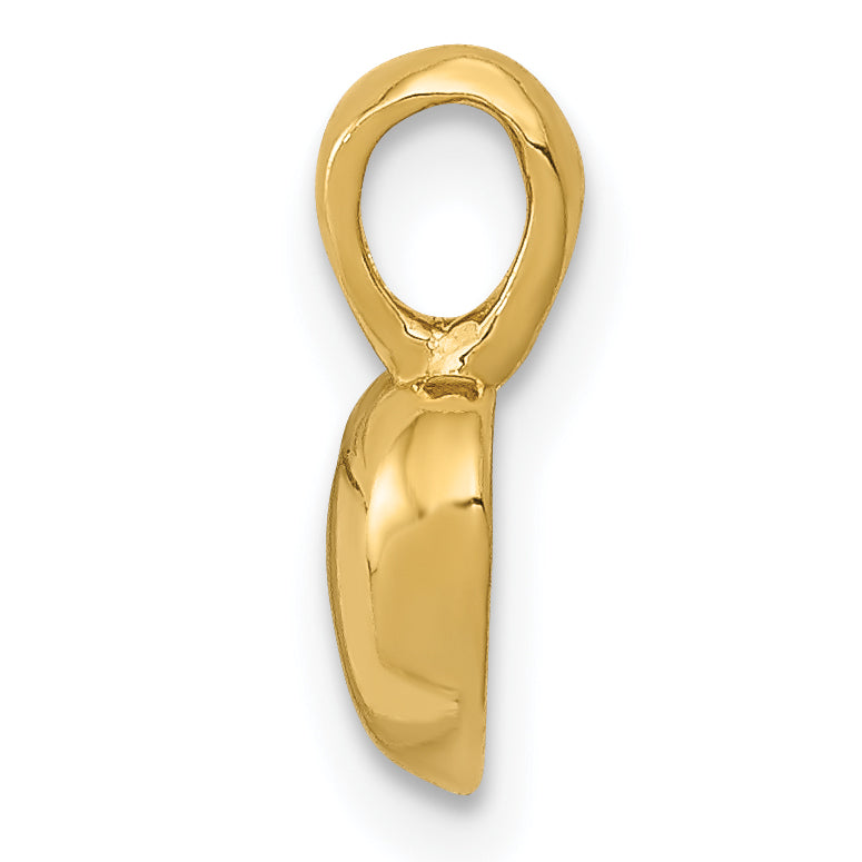 14K Polished Domed Heart Charm