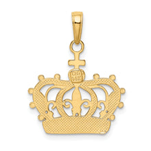 Load image into Gallery viewer, 14K Rhodium Crown Pendant
