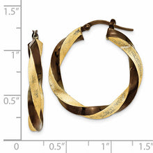 Load image into Gallery viewer, 14k &amp; Brown Rhodium 3.75mm Twisted Hoop Earrings
