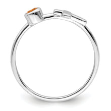 Load image into Gallery viewer, Sterling Silver Rhodium-plated Polished Cross Citrine Ring
