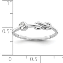 Load image into Gallery viewer, Sterling Silver Rhodium-plated Polished Infinity White Topaz Ring
