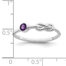 Load image into Gallery viewer, Sterling Silver Rhodium-plated Polished Infinity Amethyst Ring
