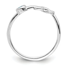 Load image into Gallery viewer, Sterling Silver Rhodium-plated Polished Infinity Aquamarine Ring
