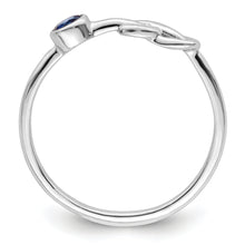 Load image into Gallery viewer, Sterling Silver Rhodium-plated Polished Infinity Lab Created Sapphire Ring
