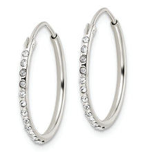 Load image into Gallery viewer, Sterling Silver Crystal Endless Hoop Earrings
