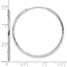 Load image into Gallery viewer, Sterling Silver Diamond-cut 1.5x35mm Endless Tube Hoop Earrings
