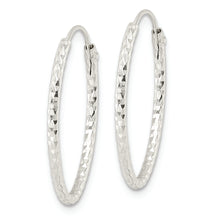 Load image into Gallery viewer, Sterling Silver Polished D/C Oval Endless Hoop Earrings
