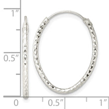Load image into Gallery viewer, Sterling Silver Polished D/C Oval Endless Hoop Earrings
