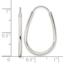 Load image into Gallery viewer, Sterling Silver Polished Endless Teardrop Hoop Earrings
