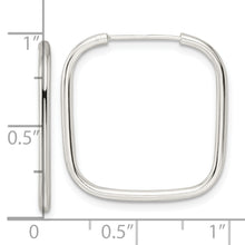 Load image into Gallery viewer, Sterling Silver Polished 1.5mm Square Endless Tube Hoop Earrings
