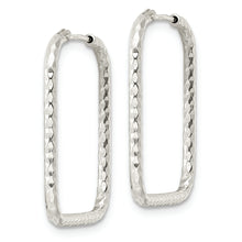 Load image into Gallery viewer, Sterling Silver Polished D/C Square Endless Hoop Earrings

