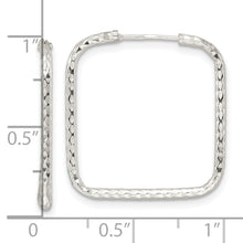 Load image into Gallery viewer, Sterling Silver Polished D/C Square Endless Hoop Earrings
