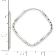 Load image into Gallery viewer, Sterling Silver Polished Endless Square Hoop Earrings
