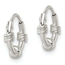 Load image into Gallery viewer, Sterling Silver Polished Beaded Circle Endless Hoop Earrings
