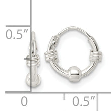 Load image into Gallery viewer, Sterling Silver Polished Beaded Circle Endless Hoop Earrings
