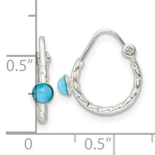 Load image into Gallery viewer, Sterling Silver Polished Turquoise Endless Hoop Earrings
