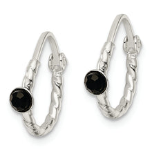 Load image into Gallery viewer, Sterling Silver Polished CZ Endless Hoop Earrings
