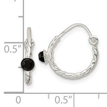 Load image into Gallery viewer, Sterling Silver Polished CZ Endless Hoop Earrings
