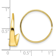 Load image into Gallery viewer, Sterling Silver Gold-tone Polished Flat Bar Hoop Threader Earrings
