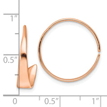 Load image into Gallery viewer, Sterling Silver Rose-tone Polished Flat Bar Hoop Threader Earrings
