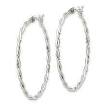 Load image into Gallery viewer, Sterling Silver Satin Twisted Hoop Earrings
