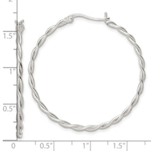 Load image into Gallery viewer, Sterling Silver Satin Twisted Hoop Earrings
