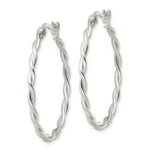 Load image into Gallery viewer, Sterling Silver Satin Twisted Hoop Earrings
