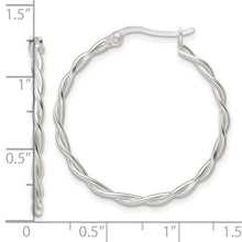 Load image into Gallery viewer, Sterling Silver Satin Twisted Hoop Earrings
