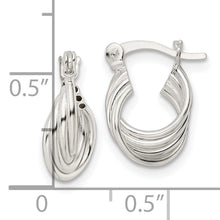 Load image into Gallery viewer, Sterling Silver Polished Triple Circle Hoop Earrings
