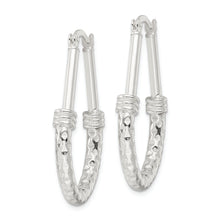 Load image into Gallery viewer, Sterling Silver Polished Fancy Oval Hoop Earrings
