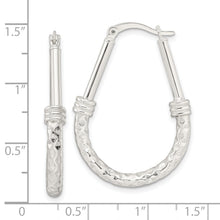 Load image into Gallery viewer, Sterling Silver Polished Fancy Oval Hoop Earrings
