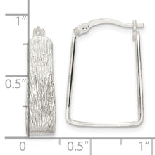 Load image into Gallery viewer, Sterling Silver Textured 5.5mm Square Hoop Earrings
