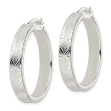 Load image into Gallery viewer, Sterling Silver Polished Geometric Design 5.25mm Round Hoop Earrings
