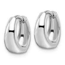 Load image into Gallery viewer, Sterling Silver Rhodium-plated Polished Hinged Hoop Earrings
