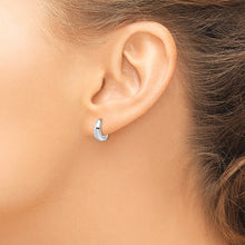 Load image into Gallery viewer, Sterling Silver Rhodium-plated Polished Hinged Hoop Earrings
