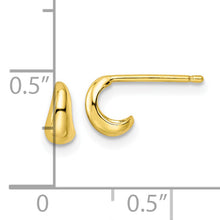 Load image into Gallery viewer, Sterling Silver Polished Gold-tone Hoop Post Earrings
