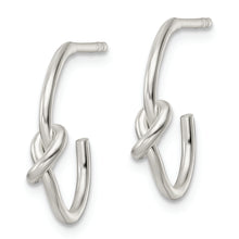 Load image into Gallery viewer, Sterling Silver Polished Knotted Hoop Earrings
