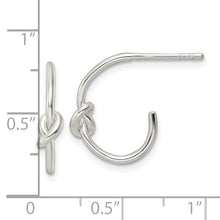 Load image into Gallery viewer, Sterling Silver Polished Knotted Hoop Earrings

