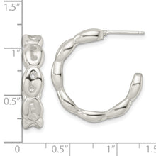 Load image into Gallery viewer, Sterling Silver Polished Scalloped C-Hoop Post Earrings
