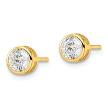 Load image into Gallery viewer, Sterling Silver Gold-tone Polished 5mm Round CZ Bezel Set Stud Earrings

